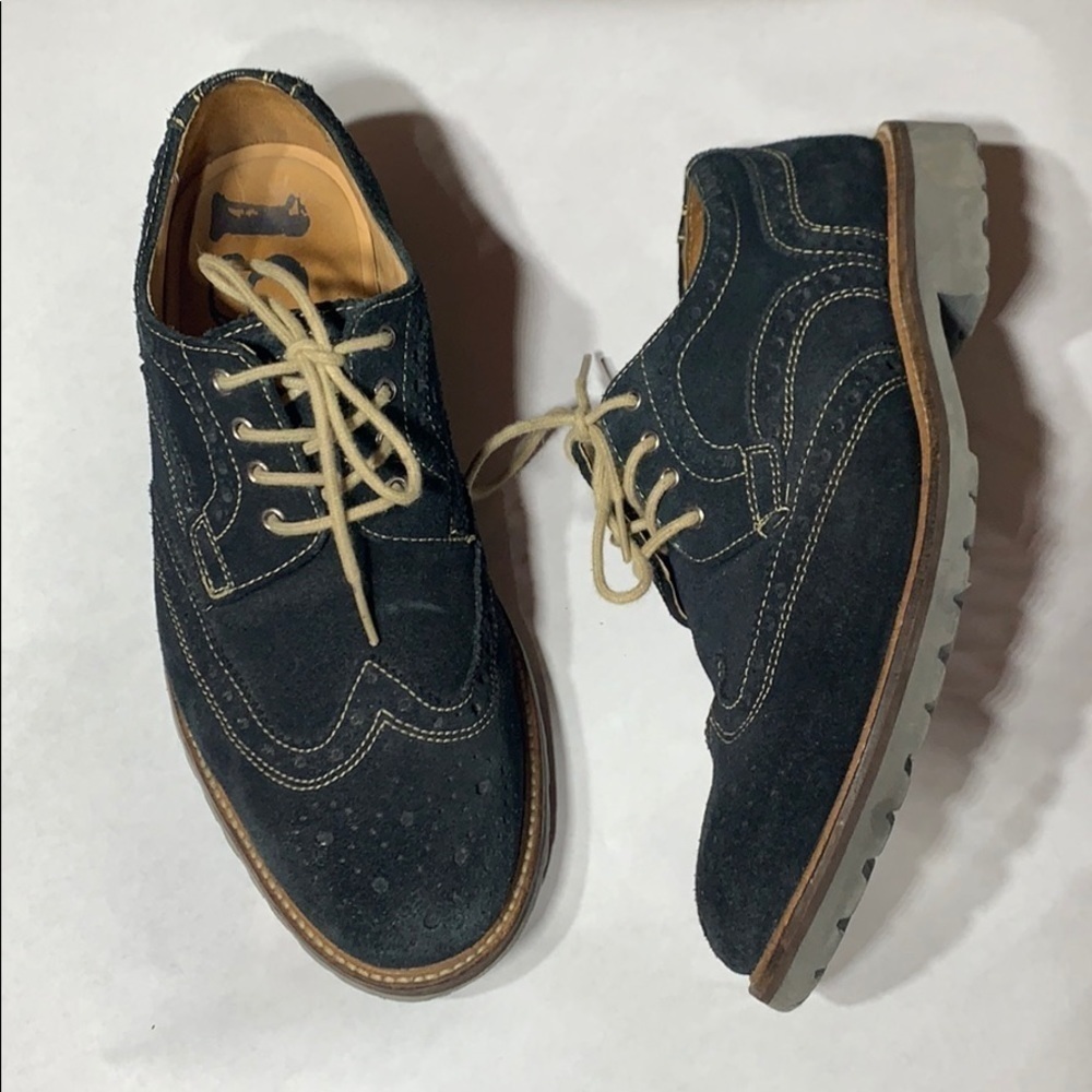1901 Nordstrom Blue Suede Men’s Wingtip Oxford 8.5 dress shoes